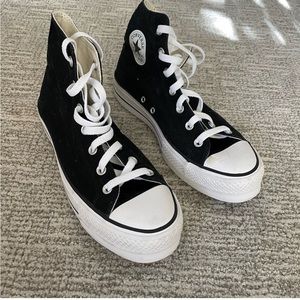 Stacked platform converse chuck Taylors high top black